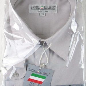 NWT Daniel Ellissa Boy's LS Silver Gray Dress Shirt, Size 20